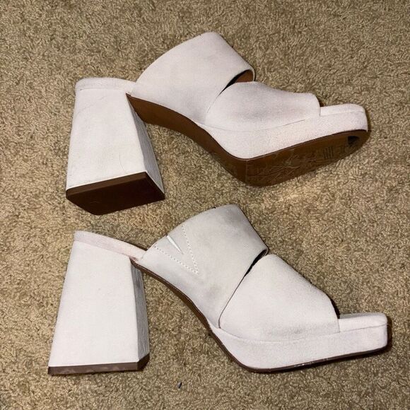 Free People Love is Everywhere leather platform block heel sandals size 37.5 cre - Picture 5 of 15